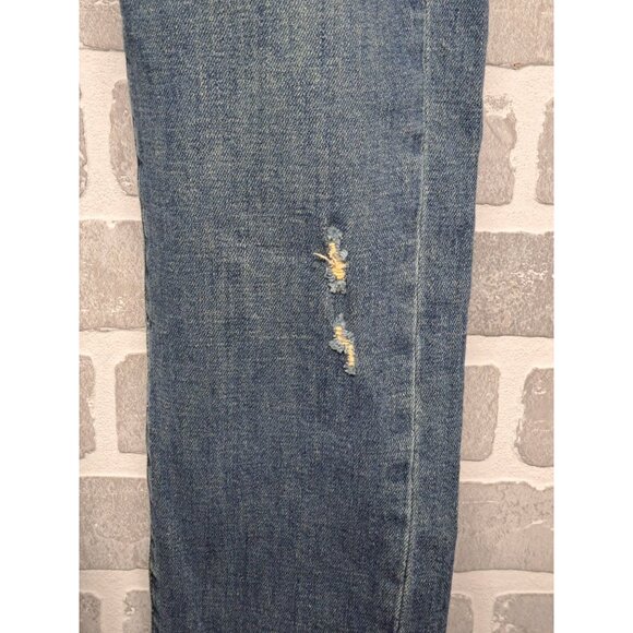 Anthropologie Pilcro Womens Slim Boyfriend  Blue Denim Distressed Jeans Size 26 - Picture 5 of 9